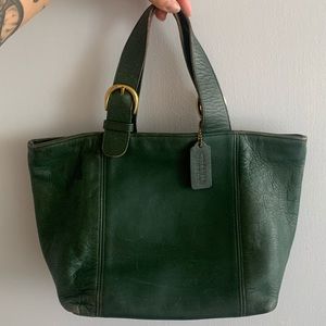 Vintage Green Leather Coach Bag 4133 Waverly Tote